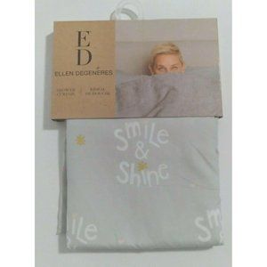 ED Ellen DeGeneres Smile & Shine Bath Shower Curtain Soft Green Polyester 72x72